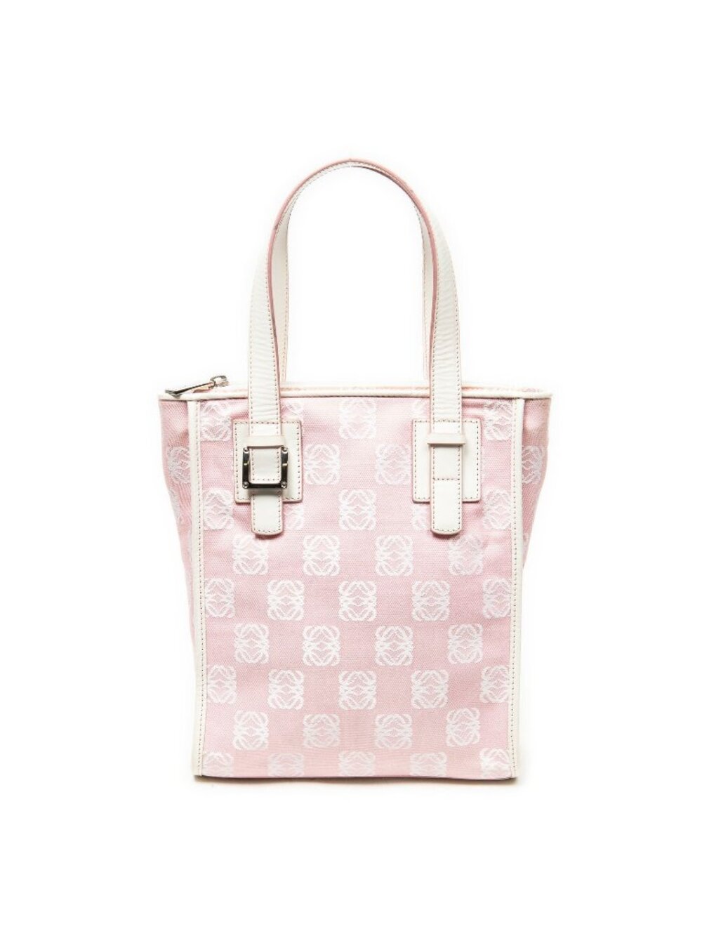 Loewe Small Joy Tote Bag Pink White Anagram Canvas